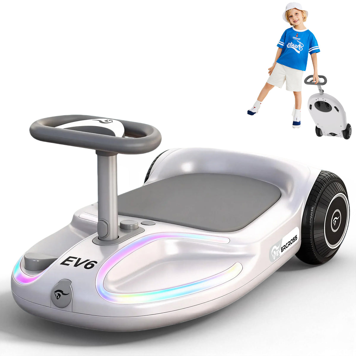 EVERCROSS EV6 Kids Electric Car, 4-in-1 Scooter and Rocker