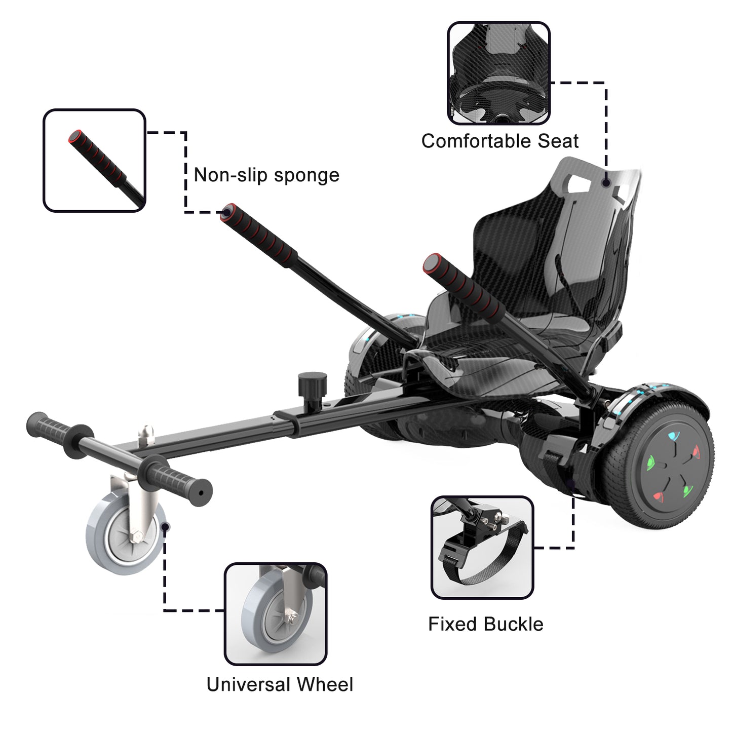 EVERCROSS XP10 Hoverboard, Self Balancing Scooter 6.5" with Seat