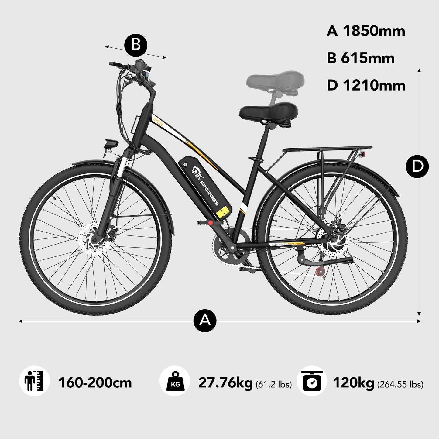 EVERCROSS EK28 Adult Electric Bicycle