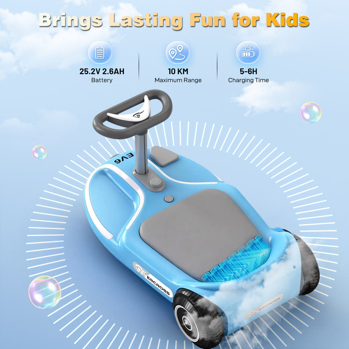 EVERCROSS EV6 Kids Electric Car, 4-in-1 Scooter and Rocker