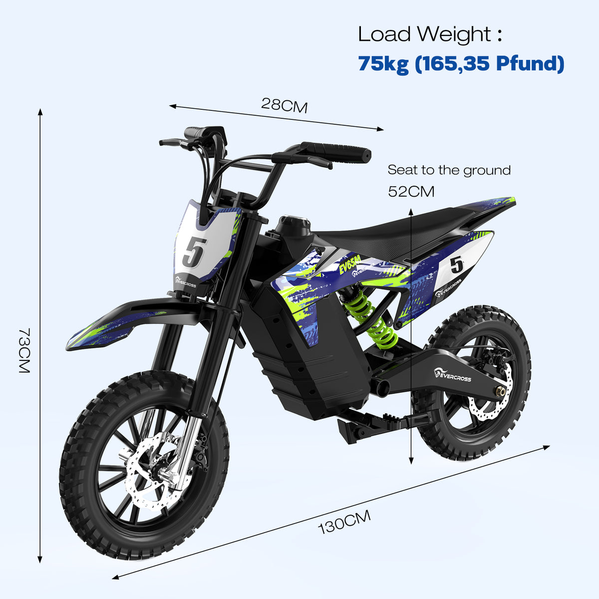 EVERCROSS EV65M Electric Off-Road Motorcycle for Ages 12+
