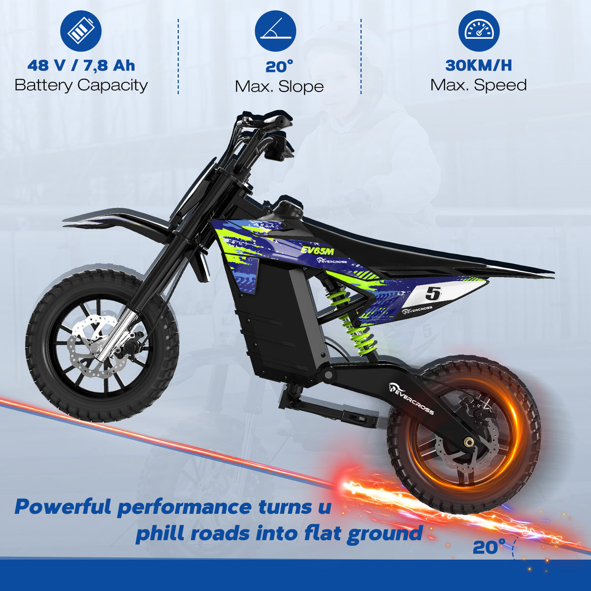 EVERCROSS EV65M Electric Off-Road Motorcycle for Ages 12+
