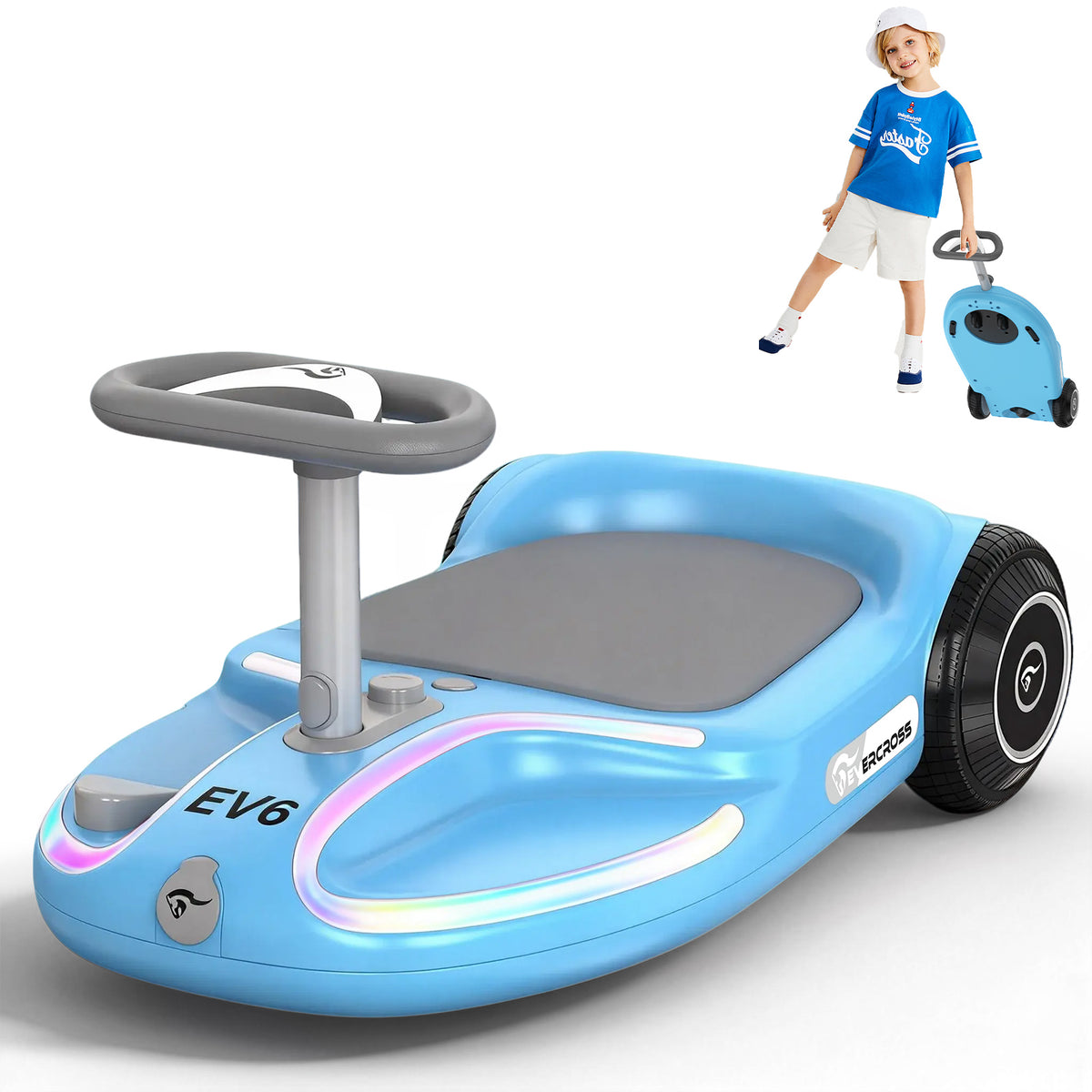 EVERCROSS EV6 Kids Electric Car, 4-in-1 Scooter and Rocker